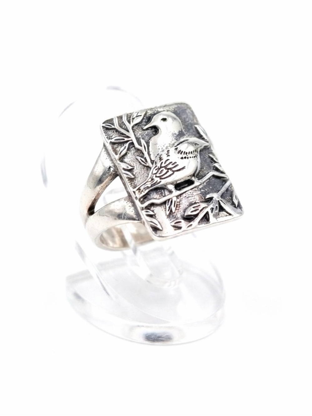 New Womans Princess Jewelry S925 Sterling Silver Handmade Vintage Love Bird Ring